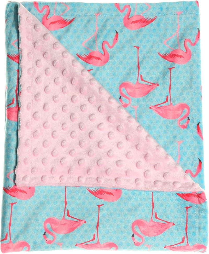 NObranded Super Soft Minky Baby Blanket With Double Layer Dotted Backing - Pink Flamingo Security for Newborns, Nursery, Stroller, Receiving, Toddlers, Crib Bedding for Boy or Girl (30 x 47 Inch) - Image 1